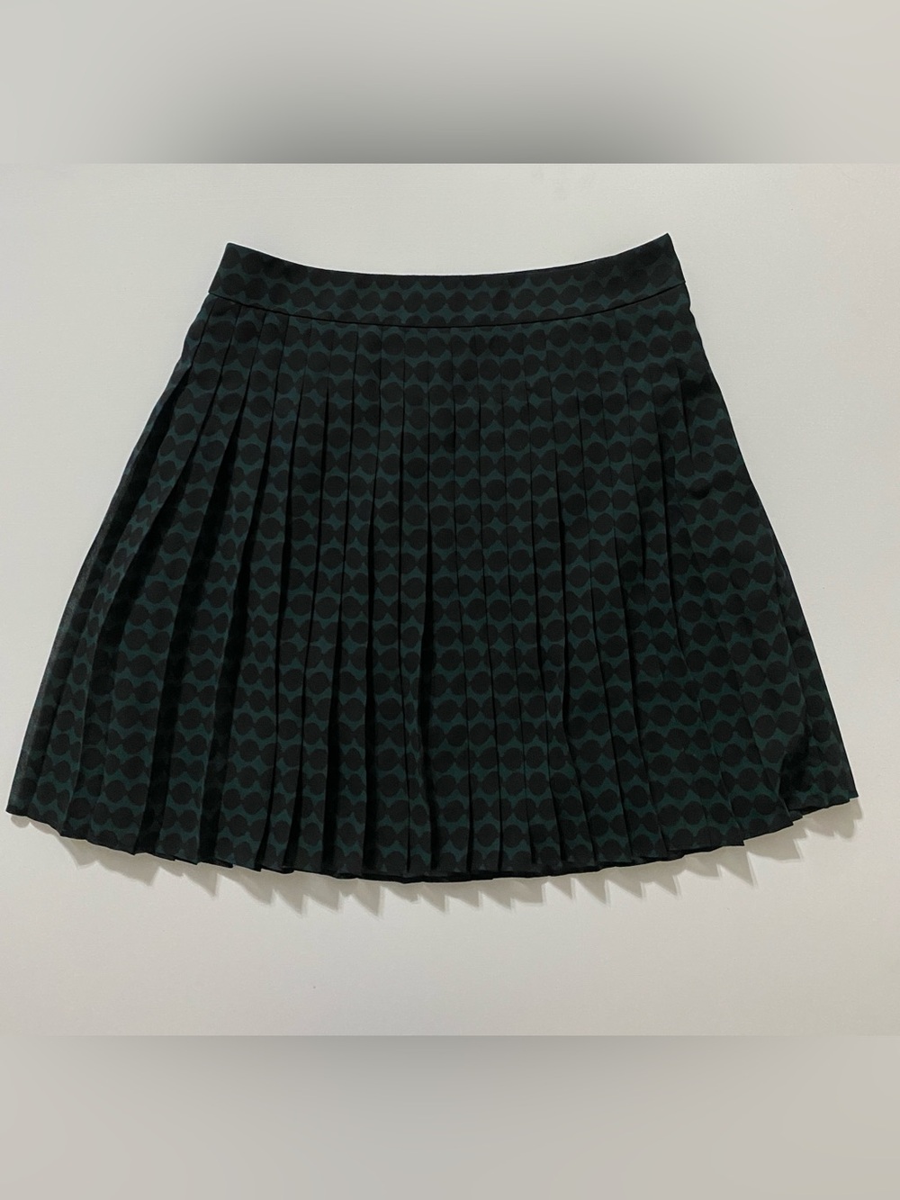 Ann Taylor Loft Petites 0P Pleated Green & Black Skirt